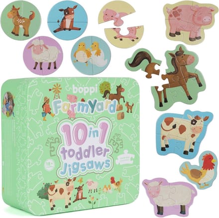 10-in-1 Progressieve Peuterpuzzels - Boerderijdieren