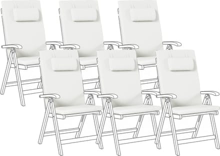 JAVA/AMAN PREMIUM - Tuinkussen set van 6 - Gebroken wit - Polyester