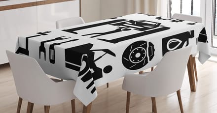 Abakuhaus Autotechnicus-tafelkleed – 140x200 cm – satijn – antraciet