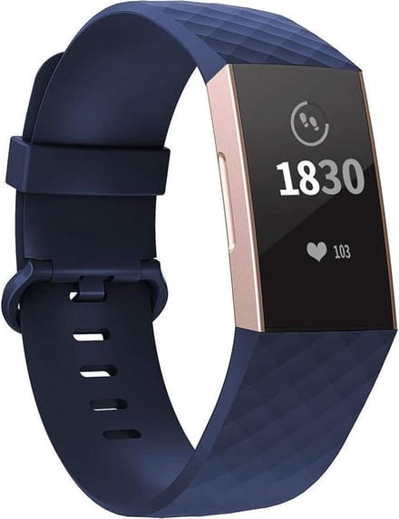 YPCd® Siliconen bandje - Fitbit Charge 3 - Donkerblauw - Large