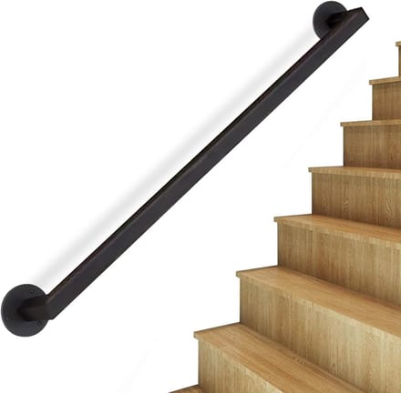 Trapleuning steun - Muursteun leuning - Veilige traplift - Smeedijzer metaal - 60cm tot 200cm - Zwart