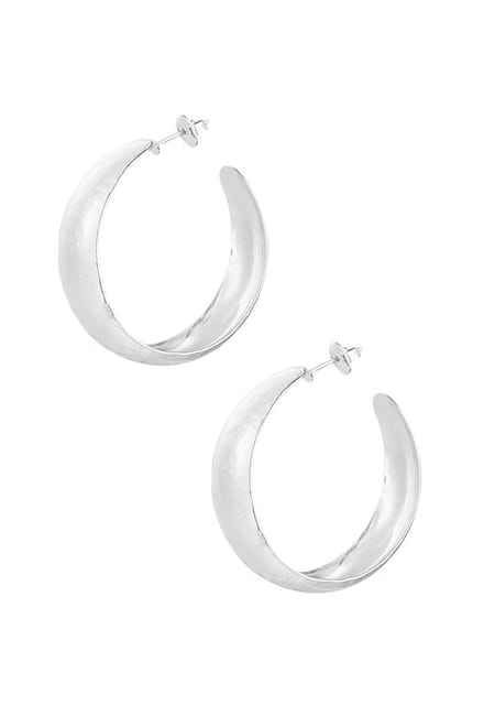 Bijoutheek Oorknoppen Structuur Hoop Zilver