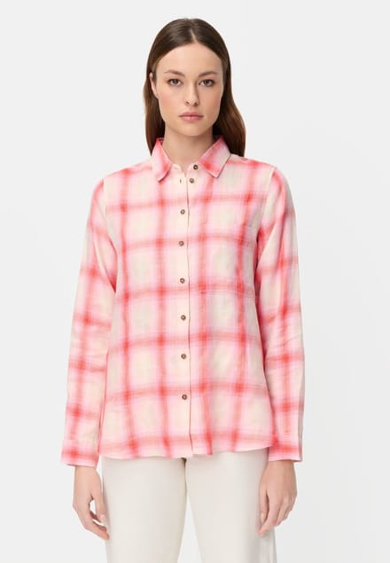 camel active Geruite blouse met knoopsluiting - Maat womenswear-M - Roze
