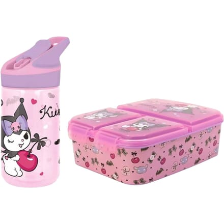 Kuromi  lunchset; lunchbox en drinkfles