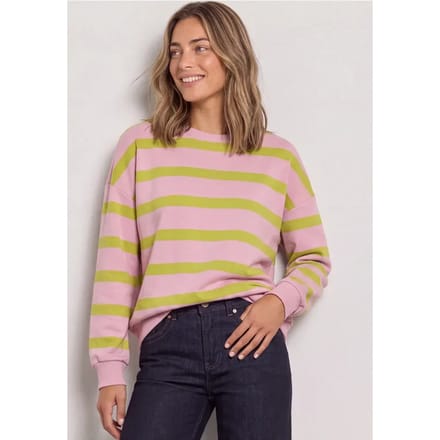 Sweatshirt met ronde hals en strepen