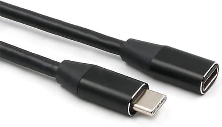 DrPhone CHX9 - USB-C Mannelijk naar USB-C Vrouwelijk Verlengkabel – Data & Oplaadkabel - OTG Verlengkabel - USB 3.1 - 1 Meter – Zwart
