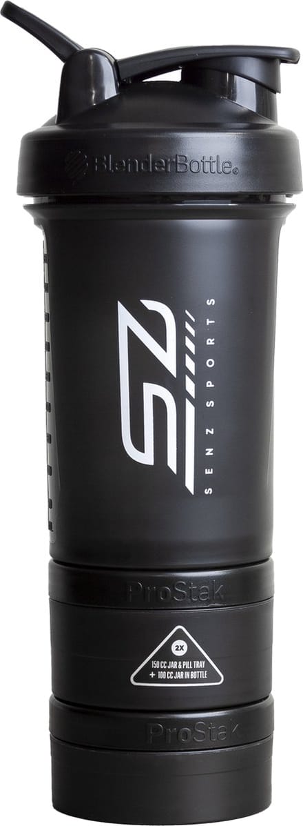 Shakebeker - Senz Sports Shaker met balveer en compartimenten - 650ml