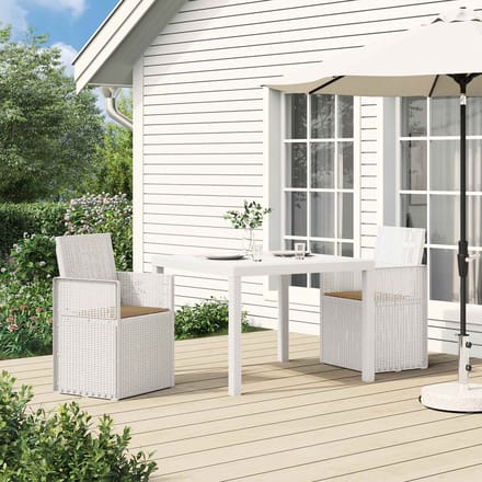 vidaXL - Tuinstoelen - 2 - st - Wit - en - Taupe - PP
