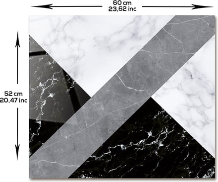 Hybride Marmerlook Tempered Glazen Spatbescherming Voor Achter de Kookplaat 52cm x 60cm