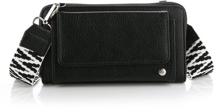 Portemonnee met luxe band - Zwart - Dames - leer print - 20cm x 11cm