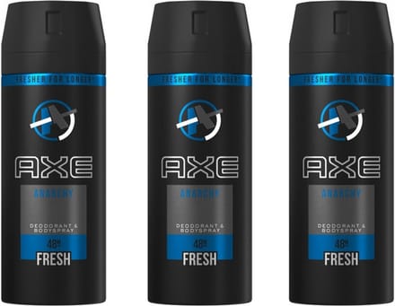 Axe Deospray Deodorant - Anarchy 150ml - Voordeelverpakking 3 stuks