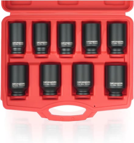 Impact Socket Set 1/2" Drive - 29 t/m 38 MM | 9-delig