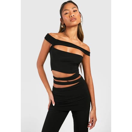 boohoo Dames Uitgesneden Bandeau | Black | Maat: 14