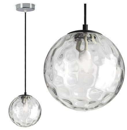 Glazen Hanglamp Chroom EZ1 LED - Moderne Plafondlamp met Transparante Bol
