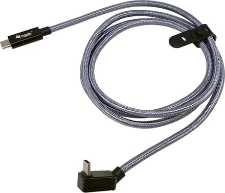 Equip 128423 USB 3.2 Gen 2x2 C naar C U-plug kabel, 3,0 m, zwart, M/M, PD240W, 4K/60Hz, 20Gbps