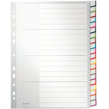 LEITZ kunststof indexbladen met venstertabs, A4, 20 vellen, nr. 1278