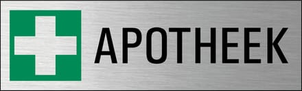 Apotheek deurbordje met zelfklevende strip