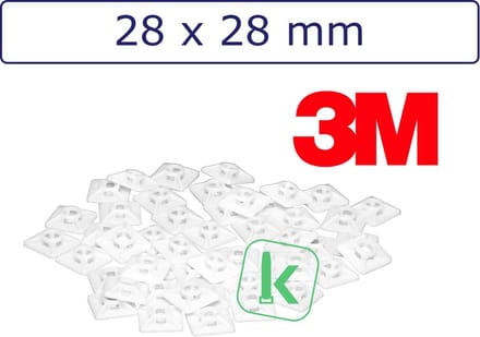 PRO-TIE® - 3M Plakzadels/schroefzadels 28 x 28 mm Wit naturel (Zak 100 stuks)