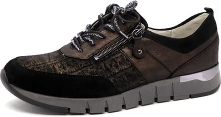 Waldläufer Dames Sneaker - 908009-301-709 Zwart/Combi - Wijdte H - Maat 8 (42)