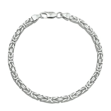 Juwelier Emo - Vierkante Koningsarmband 925 Gerhodineerd – 4.5mm breed