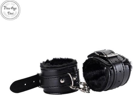 Pluche Handboeien - Zwarte handboeien - pluche - BDSM - Beginners - Comfortabel - Fluffy - Verstelbaar, New Age Devi