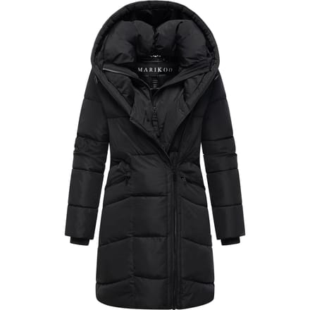 Marikoo dames gewatteerde mantel Virenaa met layer-look & fleecevoering