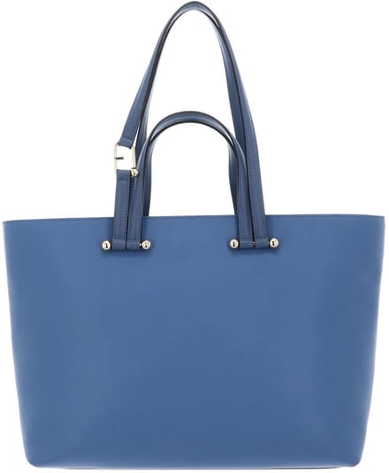 FURLA Leren Schoudertas Handtas Duetto Tote Denim + Denim Blauw
