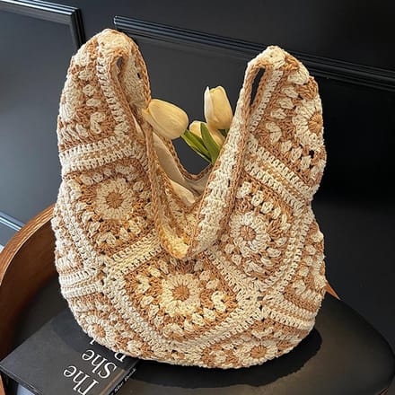 Geweven Tas Dames Nieuwe Vakantie Stro Geweven Tas Dames Stijl brown