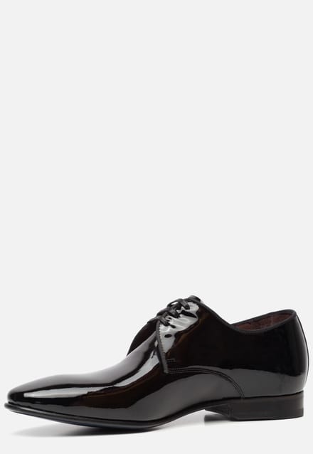 Floris van Bommel Floris van Bommel Veterschoenen zwart lak Leer
