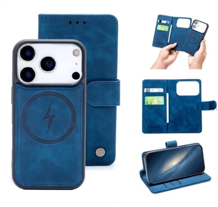 Cityhoesje â“ Bookcase 2-1 MagSafe â“ iPhone 17 Pro Blauw