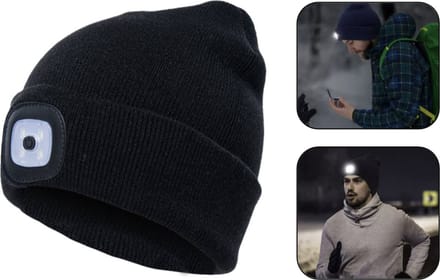 PD® - Muts met Ledverlichting - Muts met LED - Zwart - Muts met Lampje - Muts voor Hardlopen - Wintermuts Heren - Wintermuts Vrouwen
