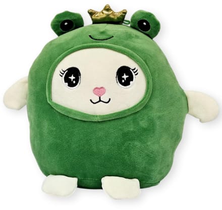Kat in Kikker Onesie Pyjama Kawaii Pluche Knuffel 20 cm