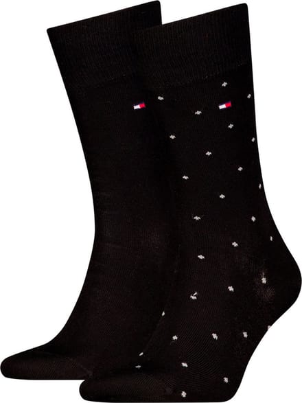 Tommy Hilfiger Herensokken Dots 2-Pack Zwart