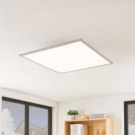 Lindby LED paneel Stenley, 4.000 K, 60 cm x 60 cm, zilver/wit