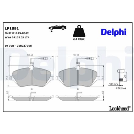 Remblokset DELPHI LP1891, voor