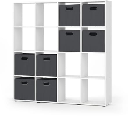 Vicco Karree Ruimteverdeler – 138.5 x 142.5 cm met 4 vouwboxen Wit