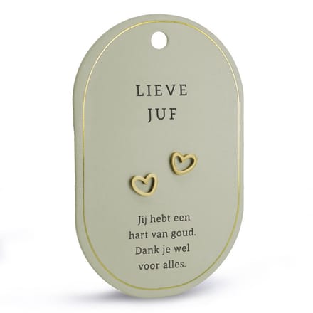 Oorbellen | hartjes | juf bedankje | juf cadeautje