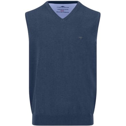 Fynch-Hatton Spencer Uni Color V-Neck Slipover Superfine Cotton Night / male