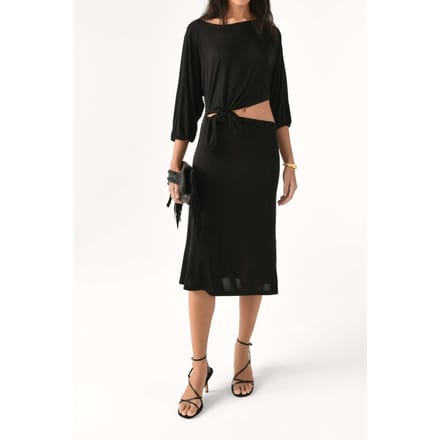 BA&SH Robe Dido Noir Taglia: M | Abiti Midi Outlet | Donna