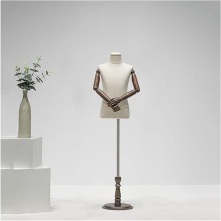 Kinder Naaipop - Lichaam Torso - Kleding Presenteren - Verstelbare Hoogte - 83-130 cm - Beige