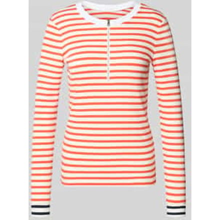 Shirt met lange mouwen met ronde hals en ritssluiting