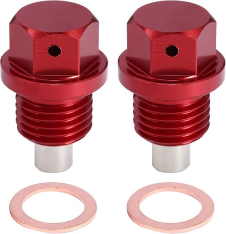 2 Set M14x1.5 Oil Drain Plug - Aluminium Legering - Met 2 Pakking - Rood