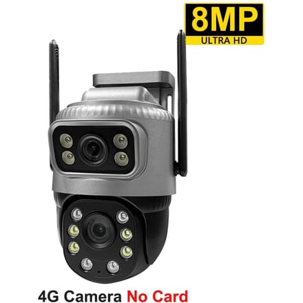 Caméra IP 4G à double objectif 8MP 4K, étanche, moniteur de Surveillance extérieure, maison intelligente, Vision nocturne, V380 Pro, Protection de sécurité CCTV 8MP Camera