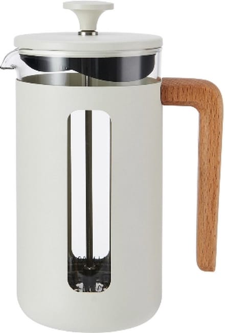 Cafetière, 8 Cups, 1 L, RVS, Glas, Hout, Wit - La Cafetière | Pisa