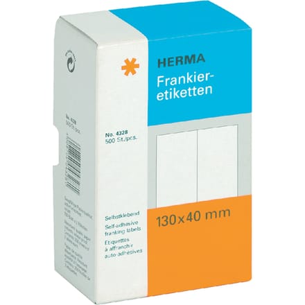 Frankeeretiket HERMA 4328 dubbel 130x40mm 500 stuks