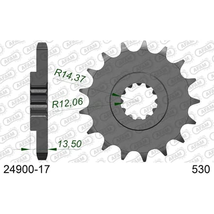 Stalen motortandwiel voor Afam 530 17 dents