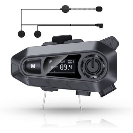 Tech Essentials R500 - Motorhelm Headset - Met Bluetooth 5.4 - Intercom - Radio - Harde microfoon - Brommer - Scooter