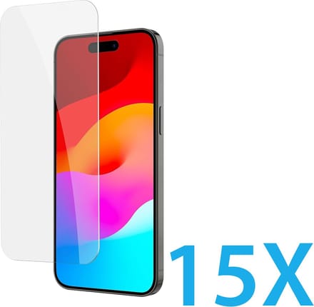 Glasplaatje Geschikt voor: Apple iPhone 16 - 15x Screenprotector - screen protector - glas - bescherm - beschermglas