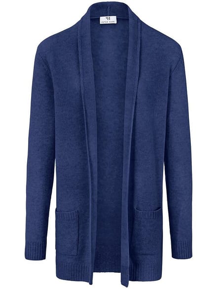 Lang vest 100% scheerwol Van Peter Hahn blauw