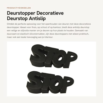 Dailygoods- Deurstopper Antislip - Deurstopper Wig - Decoratieve Deurstopper - Zwarte Deurstopper - 2 Pack - 4,8x2x1 Inch - Deurstoppers